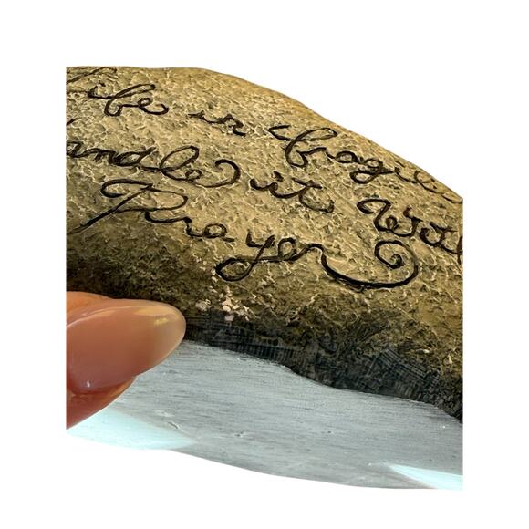 Stained‎ Glass Angel Figurine Faux Rock Base Inspirational Quote 7" Sun Catcher - Picture 7 of 7